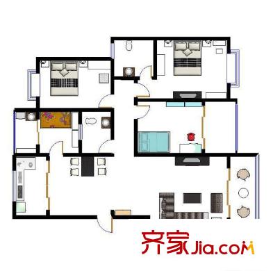 翠竹園 3室 戶型圖