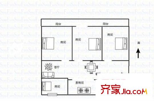 翠竹園 4室 戶型圖