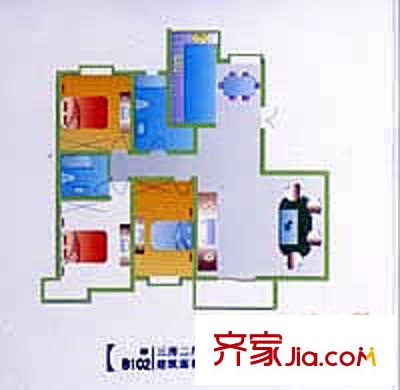 翠竹園戶型圖3室2廳2衛(wèi)1廚
