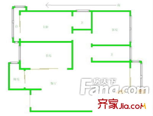 濱湖和園 3室 戶(hù)型圖