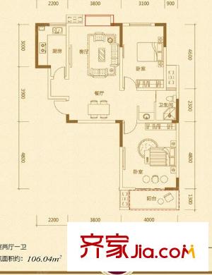 碧湖云溪戶型圖20-2 3室2廳2衛(wèi)1廚