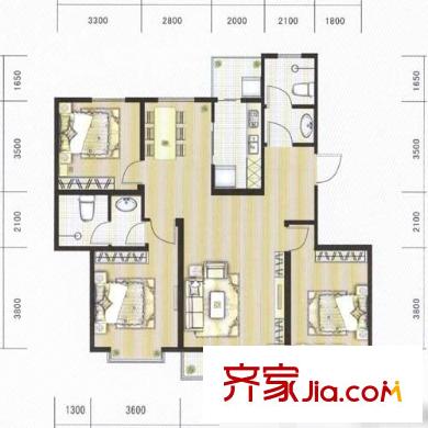 望湖城金桂苑 3室 戶型圖