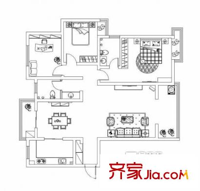 望湖城金桂苑 3室 戶型圖
