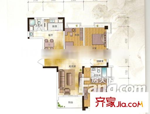 中環(huán)東方名景 4室 戶型圖