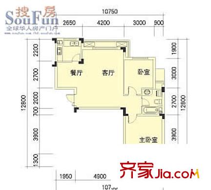 綠城百合公寓 2室 戶型圖