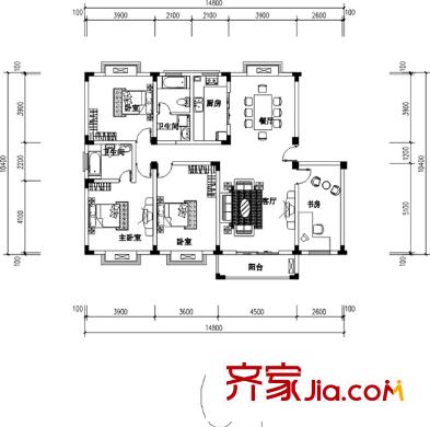 康城水云間 4室 戶型圖