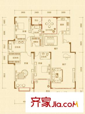 碧湖云溪瓏岸G戶型 4室2廳3衛(wèi)1廚