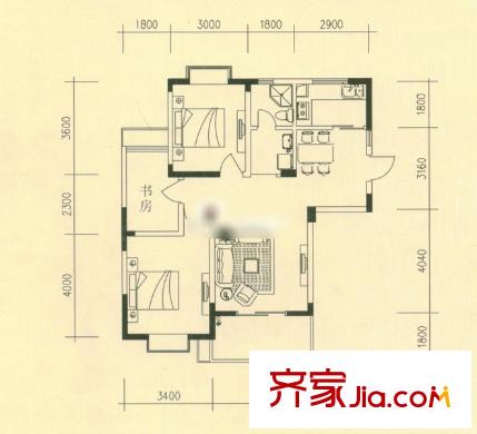 康城水云間 3室 戶型圖