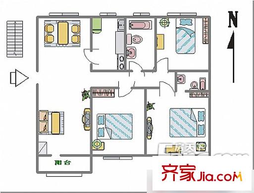 頤和花園 3室 戶型圖