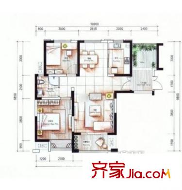 濱湖假日金櫚園 2室 戶型圖