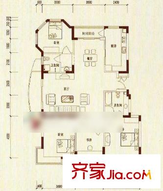 頤園世家 4室 戶型圖