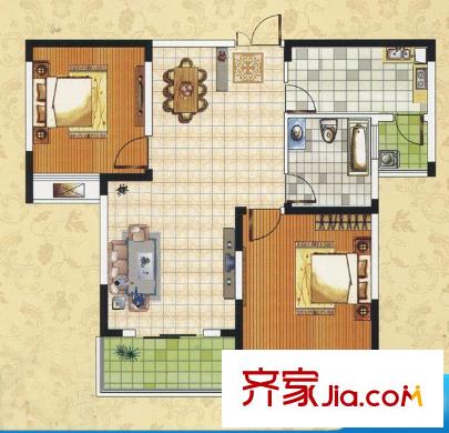 頤園世家 2室 戶型圖
