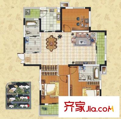 頤園世家 3室 戶型圖