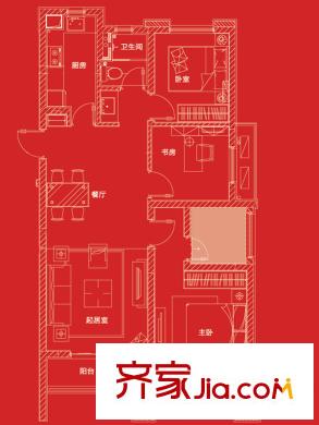 濱湖萬科城二期13#創(chuàng)新3+1戶型 3室2廳1衛(wèi)1廚