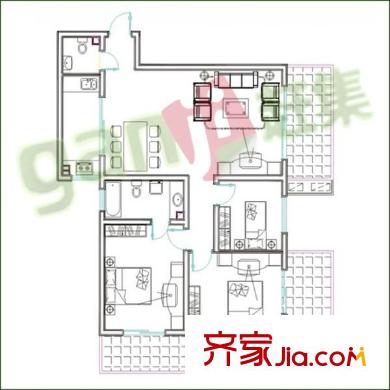 興園小區(qū) 2室 戶型圖