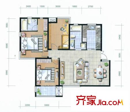 濱湖明珠戶型圖00155603_aae 3室2廳1衛(wèi)1廚
