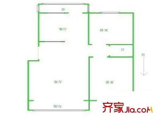 濱湖明珠 2室 戶型圖