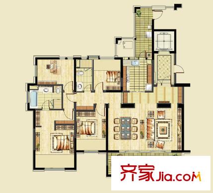 萬科金色名郡戶型圖5號樓臻邸悅景尊邸戶型臻邸御景華府戶型 4室2廳2衛(wèi)1廚
