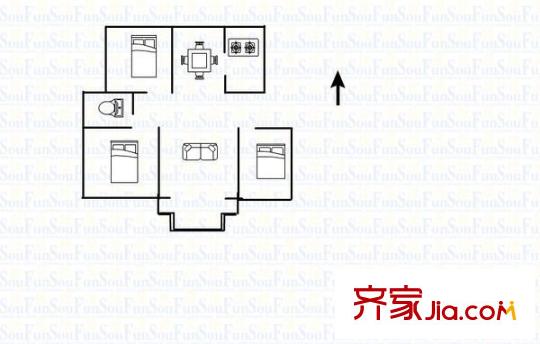 國際麗晶城 3室 戶型圖