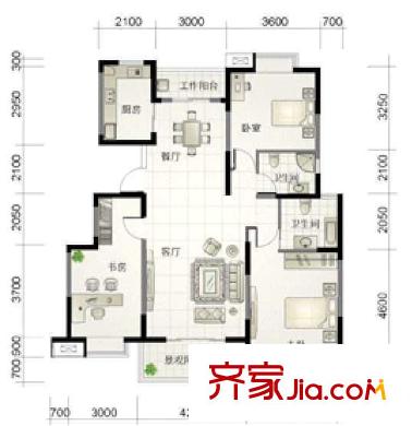 國際麗晶城 0室 戶型圖