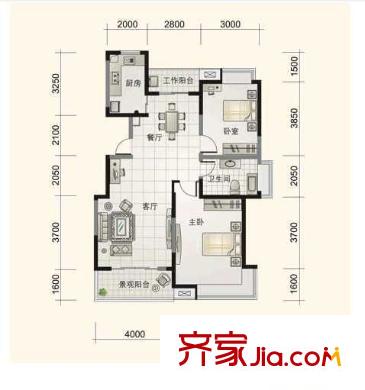 國際麗晶城 0室 戶型圖