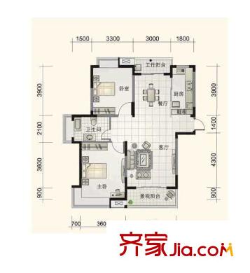 國(guó)際麗晶城 0室 戶型圖