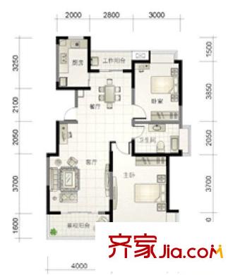 國際麗晶城 0室 戶型圖