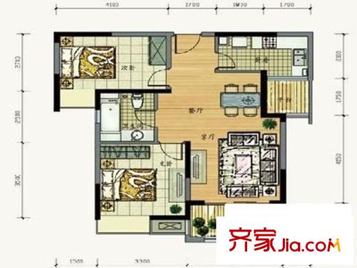 華潤(rùn)幸福里 2室 戶型圖