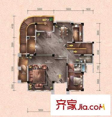 原樹提香E一層 1室2廳2衛(wèi)