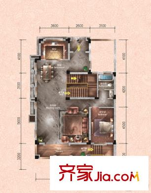 原樹提香F一層 1室2廳1衛(wèi)1廚
