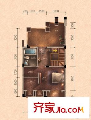 原樹提香H2三層46.38平方米 2室1廳