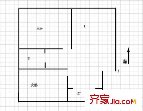 南湖春城 2室 戶型圖