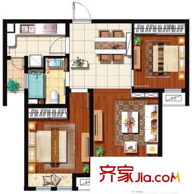 南湖春城 2室 戶型圖