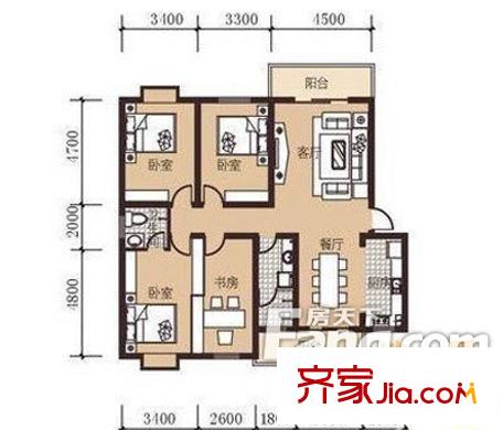 南湖春城花園 4室 戶型圖