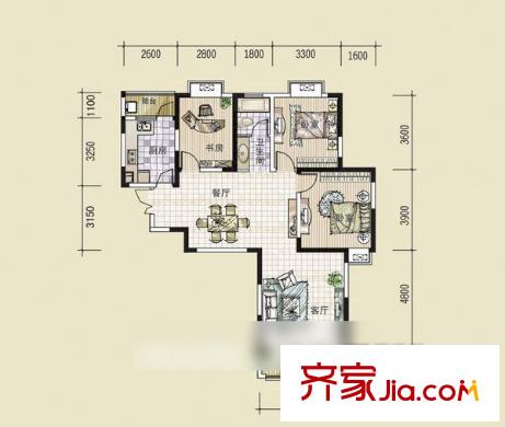 南湖春城 3室 戶型圖
