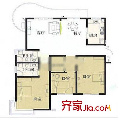 南湖春城 3室 戶型圖