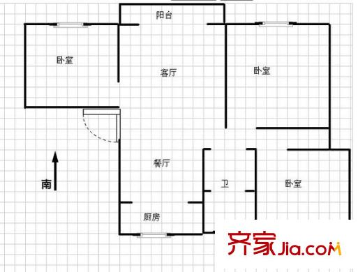 南湖春城 3室 戶型圖