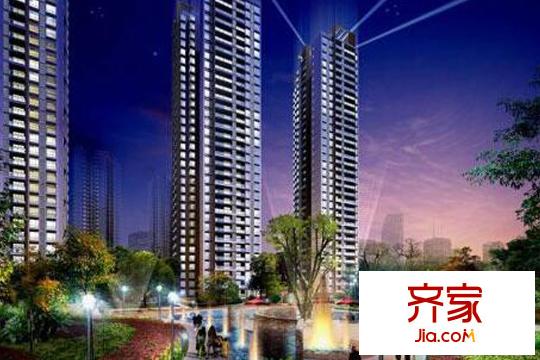 麗都錦城一期外立面夜景效果圖
