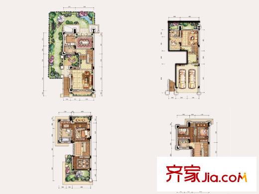 東海定南山一期別墅標(biāo)準(zhǔn)層C1-1戶型 4室4廳5衛(wèi)1廚