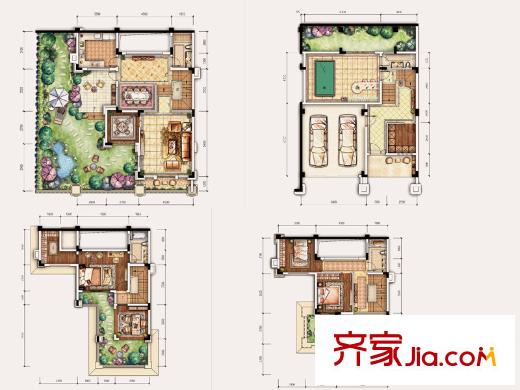 東海定南山一期別墅標準層D2-1戶型 5室2廳4衛(wèi)1廚