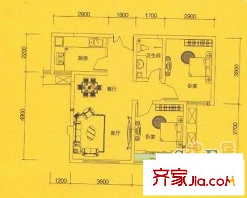 龍山悅景 2室 戶型圖