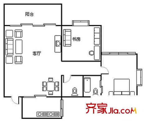 龍山悅景戶型圖 戶型圖 2室2廳2衛(wèi)1廚