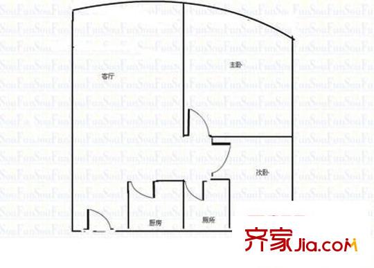 大坪新城大廈 2室 戶型圖
