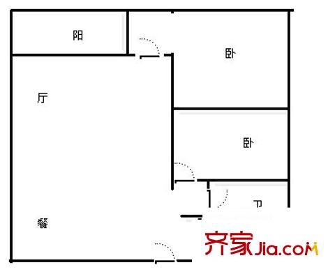 大坪新城大廈 2室 戶型圖