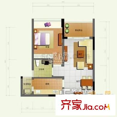 盛景天下 1室 戶型圖
