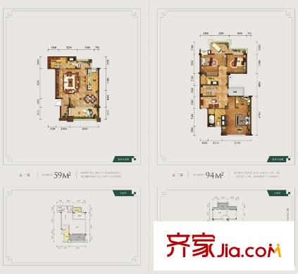 金隅大成南山郡二期2期疊拼D戶型標(biāo)準(zhǔn)層 3室2廳2衛(wèi)1廚