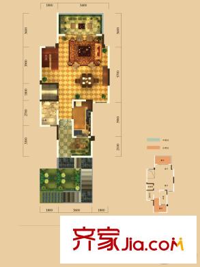 名流印象小的墅疊拼別墅G號(hào)樓中戶疊上三層戶型 3室2廳2衛(wèi)1廚