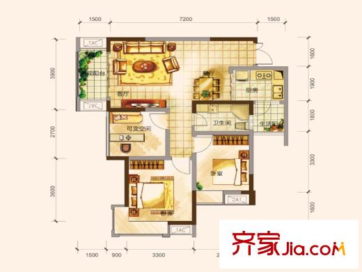 名流印象一期6/8號(hào)樓標(biāo)準(zhǔn)層B2/D2/E2戶型 2室2廳1衛(wèi)1廚