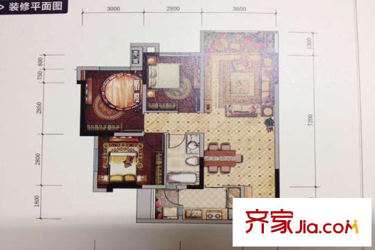 東原星樾一期高層3號(hào)樓標(biāo)準(zhǔn)層D戶型 3室2廳1衛(wèi)1廚