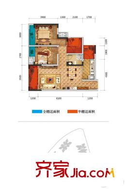 光亮天潤(rùn)城一期4號(hào)樓標(biāo)準(zhǔn)層D1-1戶型 3室2廳1衛(wèi)1廚